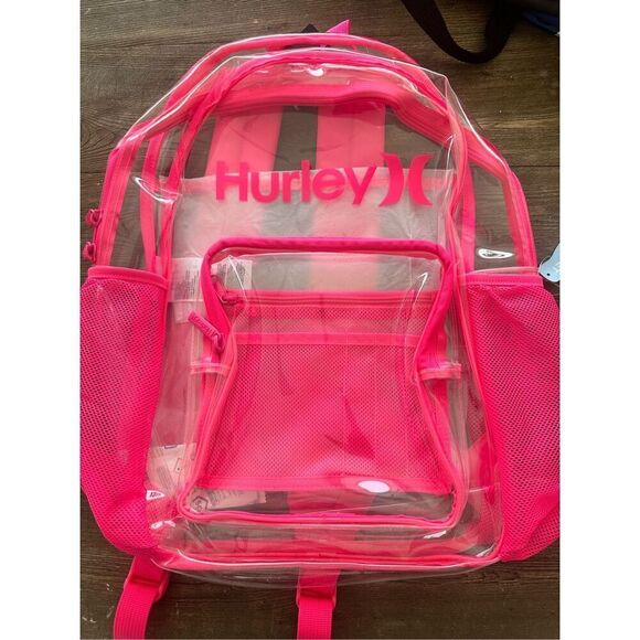 Hurley Clear Daypack Backpack-Hyper Pink - NWT - Picture 1 of 7